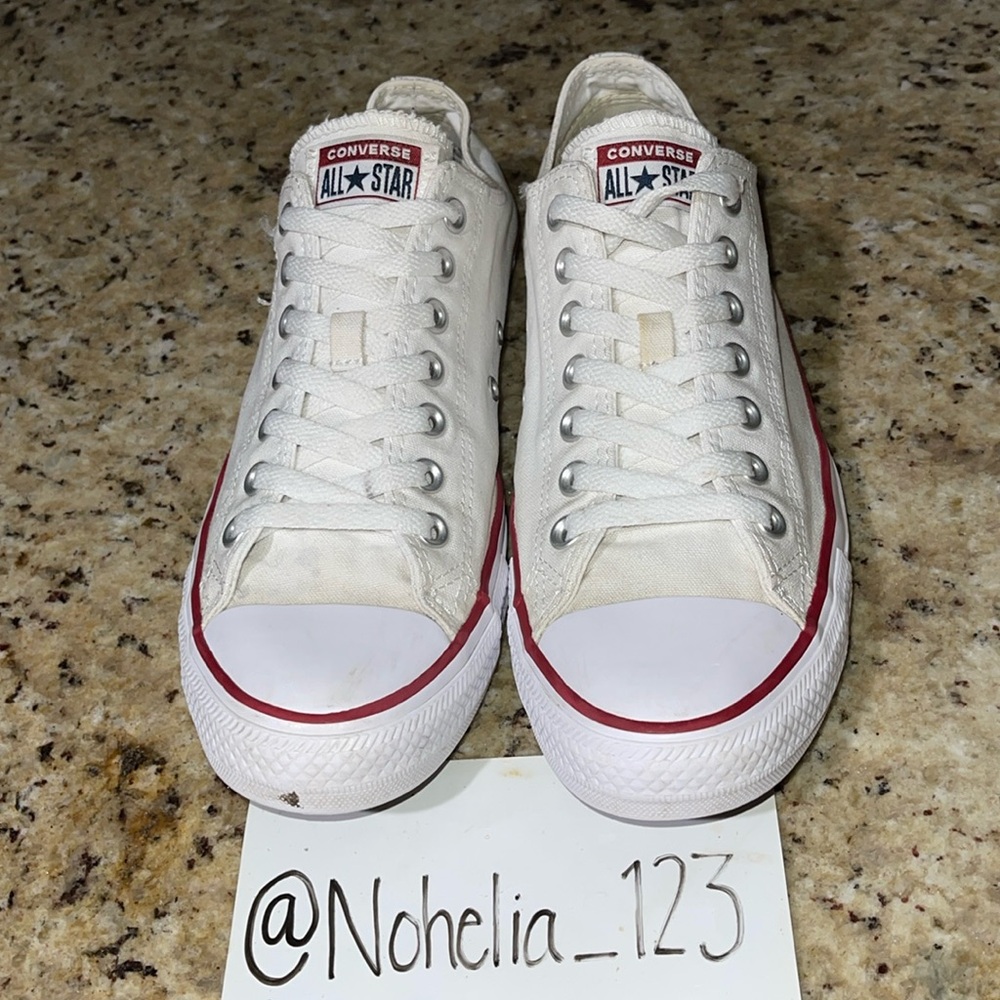 Converse All Star White with Red Trim Sneakers